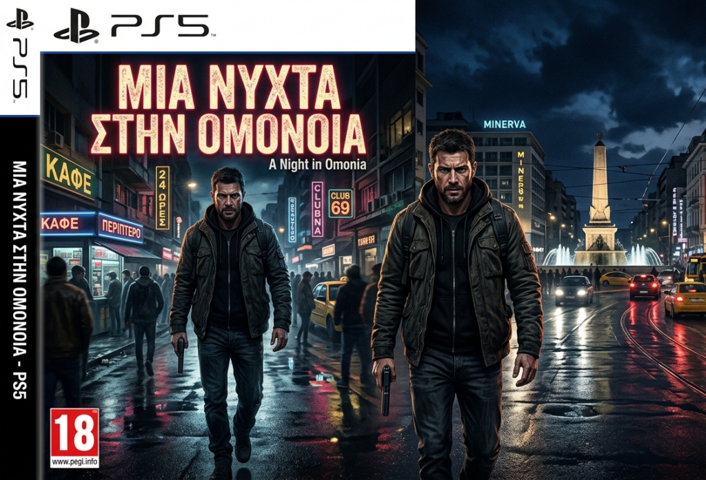 Εξώφυλο παιχνιδιού (ΜΙΑ ΝΥΧΤΑ ΣΤΗΝ ΟΜΟΝΟΙΑ),κυκλοφόρισε το 2024 για την πλατφόρμα Playstation 5